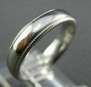 ESTATE 14KT WHITE GOLD 3D MILGRAIN CLASSIC SOLID WEDDING RING 4MM WIDE #1523