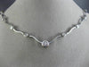 ESTATE 1.44CT DIAMOND 14K WHITE GOLD SOLITAIRE ETOILE BY THE YARD NECKLACE #2044