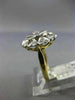ANTIQUE WIDE .45CT DIAMOND 14K 2TONE GOLD SOLITAIRE MULTI HEART SQUARE RING 2568