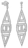 LARGE 1.85CT DIAMOND 18K WHITE GOLD 3D DOUBLE TRIANGULAR SQUARE HANGING EARRINGS