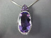 6.64CT DIAMOND & AAA AMETHYST 14KT WHITE GOLD OVAL & ROUND FUN FLOATING PENDANT