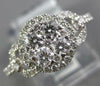 ESTATE WIDE .84CT DIAMOND 18KT WHITE GOLD CLUSTER LOVE KNOT FLOWER FUN RING