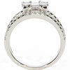 1.32CT DIAMOND 18KT WHITE GOLD 3D PRINCESS & ROUND SQUARE ANNIVERSARY RING SET