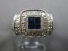 WIDE 1.32CT DIAMOND & AAA SAPPHIRE 14KT WHITE GOLD PRINCESS & ROUND SQUARE RING