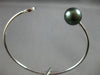 .12CT DIAMOND & TAHITIAN PEARL 18KT WHITE GOLD 3D PAVE FLEXIBLE BANGLE BRACELET