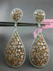 ESTATE LARGE 12.89CT WHITE & FANCY PINK DIAMOND 18KT WHITE & ROSE GOLD EARRINGS