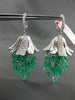 ANTIQUE LARGE 38.89CT DIAMOND & AAA EMERALD 18KT WHITE GOLD CHANDELIER EARRINGS