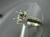 ESTATE .80CT DIAMOND 14K WHITE GOLD SQUARE HALO SEMI MOUNT ENGAGEMENT RING #1036