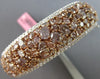 LARGE GIA 20.12CT WHITE & PINK DIAMOND 18KT WHITE & ROSE GOLD 3D BANGLE BRACELET