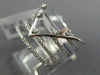 ESTATE .33CT ROUND DIAMOND 14KT WHITE GOLD 3D MULTI ROW ETOILE V SHAPE FUN RING