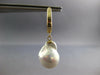 LARGE AAA SOUTH SEA PEARL 14KT YELLOW GOLD 3D CLASSIC LEVERBACK HANGING EARRINGS