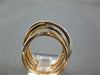 ESTATE LARGE .41CT DIAMOND 14KT WHITE & ROSE GOLD MULTI ROW CRISS CROSS FUN RING