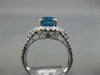 LARGE 4.05CT DIAMOND & AAA BLUE ZIRCON 14KT WHITE GOLD OVAL HALO ENGAGEMENT RING
