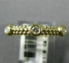 ESTATE .11CT DIAMOND 14K YELLOW GOLD ROPE 3 STONE BEZEL WEDDING ANNIVERSARY RING