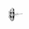 LARGE 4.2CT DIAMOND BLACK ENAMEL 18K WHITE GOLD MULTI SHAPE FLOWER STUD EARRINGS