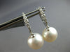 .26CT DIAMOND & AAA SOUTH SEA PEARL 18KT WHITE GOLD 3D HUGGIE HANGING EARRINGS