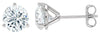 ESTATE 3.11CT DIAMOND 18K WHITE GOLD ROUND CLASSIC 3 PRONG MARTINI STUD EARRINGS
