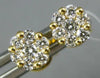 ESTATE SMALL .33CT DIAMOND 18KT YELLOW GOLD CLASSIC FLOWER CLUSTER STUD EARRINGS