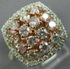 ESTATE 1.24CT WHITE & PINK DIAMOND 18K WHITE & ROSE GOLD SQUARE ANNIVERSARY RING