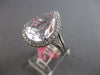 EXTRA LARGE 11.05CT DIAMOND & AAA KUNZITE 18K WHITE GOLD PEAR SHAPE & ROUND RING