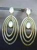 ESTATE LARGE AAA MOON STONE 14KT YELLOW GOLD MULTI OVAL CLIP ON HANGING EARRINGS