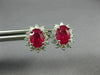 ESTATE 2.61CT DIAMOND & AAA RUBY 14K WHITE GOLD OVAL FLOWER STUD EARRINGS #26511