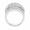 EXTRA LARGE 5.16CT DIAMOND 18KT WHITE GOLD 3D ROUND & BAGUETTE ANNIVERSARY RING