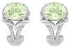 2.62CT DIAMOND & AAA GREEN AMETHYST 14KT WHITE GOLD 3D OVAL & ROUND FUN EARRINGS