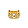 ESTATE .45CT DIAMOND 18KT YELLOW GOLD RECTANGULAR DOUBLE LINK DOUBLE KNOT RING