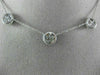 ESTATE 1.95CT DIAMOND 14KT WHITE GOLD FLOWER CLUSTER BY THE YARD NECKLACE #21596