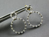 .75CT DIAMOND 14KT 2 TONE GOLD 3D ETOILE CIRCULAR SIDEWAYS HOOP HANGING EARRINGS