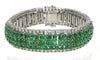 EXTRA LARGE 21.47CT DIAMOND & AAA EMERALD 18KT WHITE GOLD MULTI SHAPE BRACELET