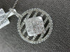 1.18CT DIAMOND 18K WHITE GOLD ROUND & PRINCESS CIRCULAR SQUARE INVISIBLE PENDANT