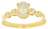 ESTATE .58CT DIAMOND & AAA OPAL 14K YELLOW GOLD OVAL & ROUND FILIGREE FUN RING