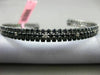 ESTATE 5.46CT DIAMOND & SAPPHIRE 14KT BLACK GOLD 3 ROW FLEXIBLE BANGLE BRACELET