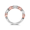 1.05CT PINK & WHITE DIAMOND 18KT WHITE & ROSE GOLD ROUND & OVAL ANNIVERSARY RING
