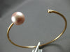 .06CT DIAMOND & AAA PINK SOUTH SEA PEARL 18KT ROSE GOLD FLEXIBLE BANGLE BRACELET