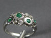 ESTATE .48CT DIAMOND & AAA EMERALD 14KT WHITE GOLD 3D CLASSIC ETOILE FUN RING