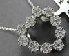.50CT DIAMOND 14KT WHITE GOLD 3D MULTI FLOWER HEART SHAPE LOVE FLOATING PENDANT