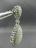 ESTATE LARGE 2.94CT DIAMOND 14K WHITE GOLD 3D CLUSTER TEAR DROP HANGING EARRINGS
