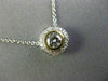 ESTATE .48CT DIAMOND 14KT WHITE & YELLOW GOLD 3D SOLITAIRE HALO FLOATING PENDANT