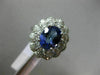 LARGE 3.18CT DIAMOND & AAA OVAL TANZANITE 14K WHITE GOLD FLOWER ANNIVERSARY RING