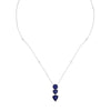7.49CT DIAMOND & AAA SAPPHIRE 18KT WHITE GOLD PEAR SHAPE & ROUND LARIAT NECKLACE