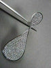 ANTIQUE EXTRA LARGE 3.35CT DIAMOND 18KT WHITE GOLD PEAR SHAPE HANGING EARRINGS