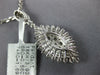 ESTATE LARGE 2.25CT DIAMOND 18K WHITE GOLD CLASSIC CLUSTER LEAF FLOATING PENDANT