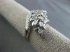 ANTIQUE WIDE .60CT OLD MINE DIAMOND 14K WHITE GOLD FILIGREE LEAF FUN RING #21792