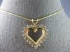 ESTATE .60CT DIAMOND 14KT YELLOW GOLD CLASSIC OPEN HEART LOVE FLOATING PENDANT