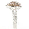 LARGE 2.39CT WHITE & PINK DIAMOND 18KT WHITE & ROSE GOLD HEART SHAPE LOVE RING