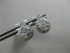 ESTATE .58CT ROUND DIAMOND 18KT WHITE GOLD 3D CLUSTER HALO STUD EARRINGS F/G VS