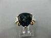 ESTATE LARGE 4.05CT DIAMOND & AAA BLUE TOPAZ 14KT YELLOW GOLD FILIGREE FUN RING